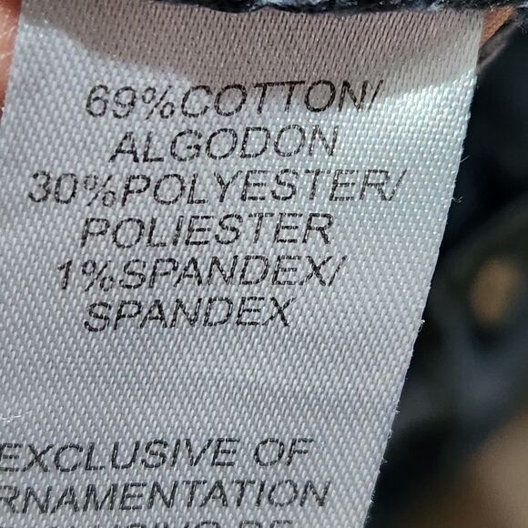 Democracy Crop Pants Size 10 Blue Embroidered Raw Hem - Picture 14 of 15